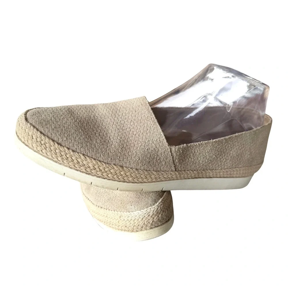 Donald Pliner Womens Tan Suede Basketweave Espadrille Slip On Sneakers Size 9.5